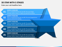3D Star With 5 Stages PPT Slide 1