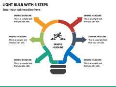 Light Bulb With 6 Steps PPT Slide 2