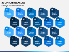 20 Option Hexagons PPT Slide 2