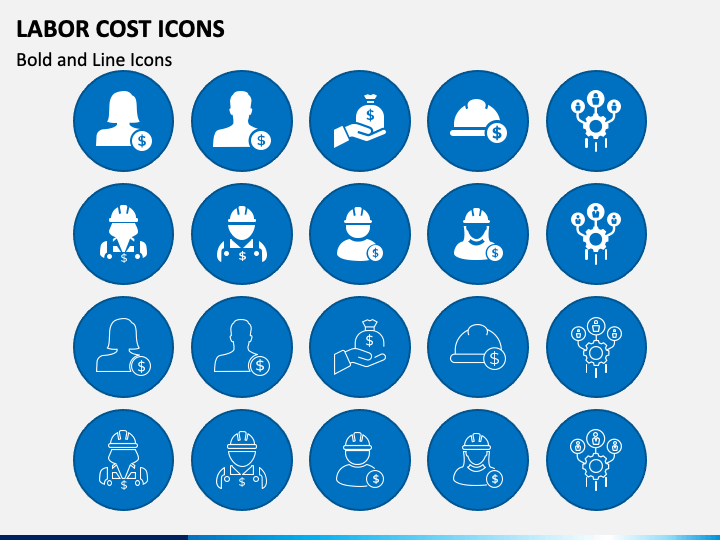 Labor Cost Icons PPT Slide 1