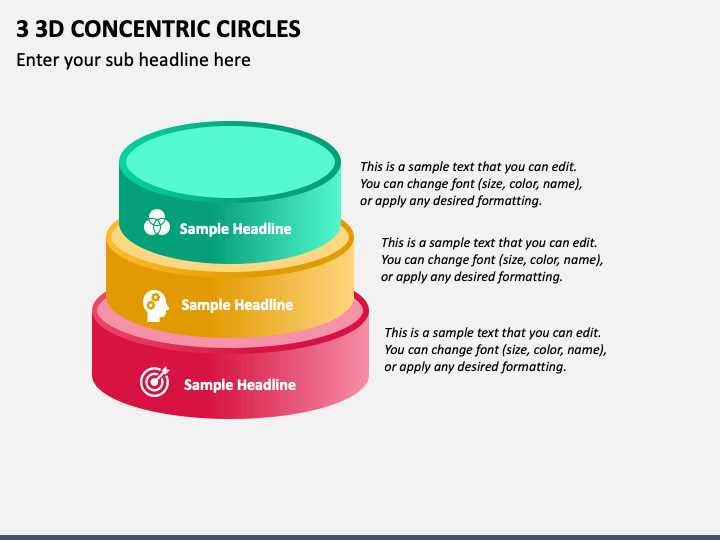 3 3D Concentric Circles PPT Slide 1