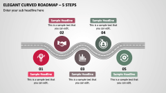 Elegant Curved Roadmap - 5 Steps PPT Slide 1