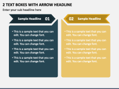 2 Text Boxes with Arrow Headline PPT Slide 1