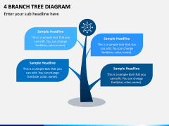 4 Branch Tree Diagram PPT Slide 1