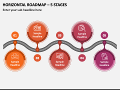 Horizontal Roadmap - 5 Stages PPT Slide 1
