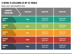 5 Row 3 Column (3 By 5) Table PPT Slide 2