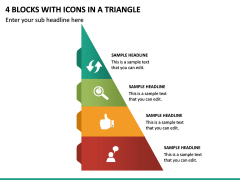 4 Blocks With Icons in a Triangle PPT Slide 2