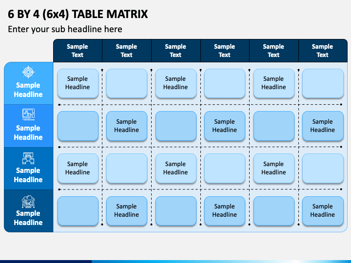 6 By 4 (6x4) Table Matrix PPT Slide 1