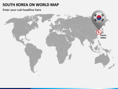 South Korea on World Map PPT Slide 2