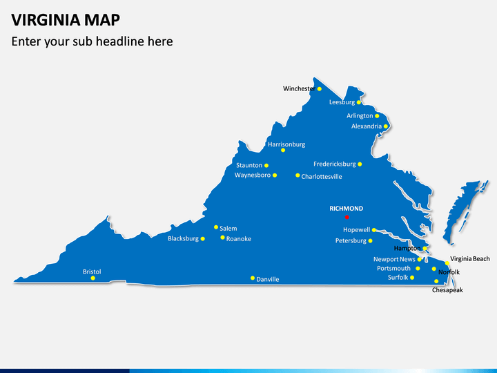 Virginia Map PPT Slide 1