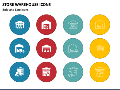 Store Warehouse Icons PPT Slide 1