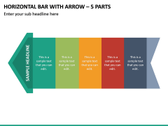 Horizontal Bar With Arrow - 5 Parts PPT Slide 2