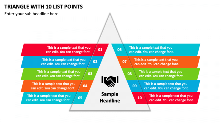Triangle with 10 List Points PPT Slide 1