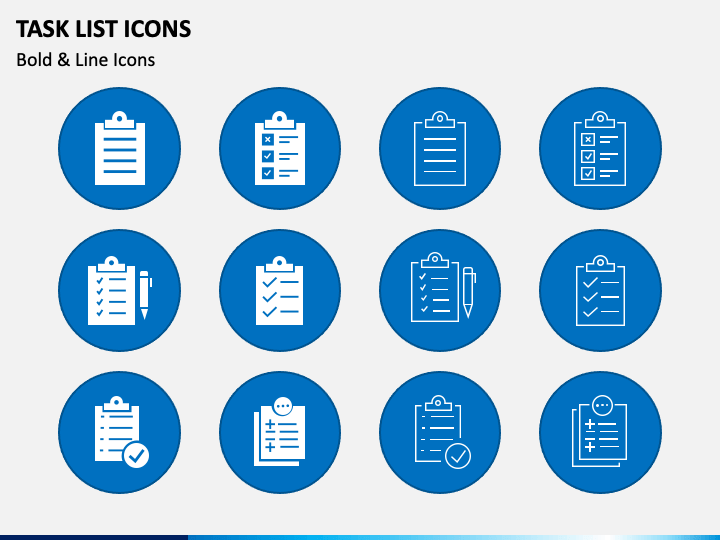 Task List Icons PPT Slide 1