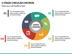 5 Stages Circular Chevron PPT Slide 2