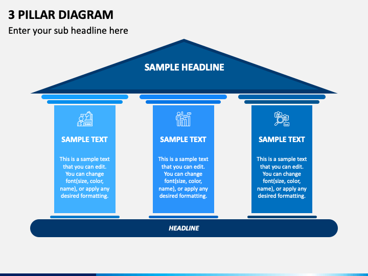 Free 3 Pillar Diagram for PowerPoint and Google Slides