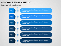 6 Options Elegant Bullet List PPT Slide 1