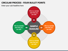 Circular Process - Four Bullet Points PPT Slide 1