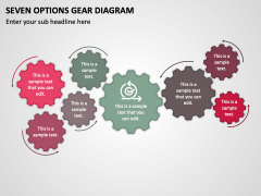 Seven Options Gear Diagram PPT Slide 1