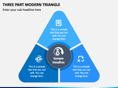 Three Part Modern Triangle PPT Slide 2