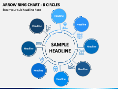 Arrow Ring Chart - 8 Circles PPT Slide 2