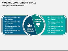 Pros and Cons - 2 Parts Circle PPT Slide 1