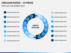 Circular Puzzle – 14 Pieces PPT Slide 1
