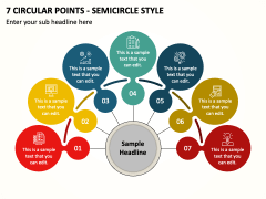 7 Circular Points - Semicircle Style PPT Slide 1