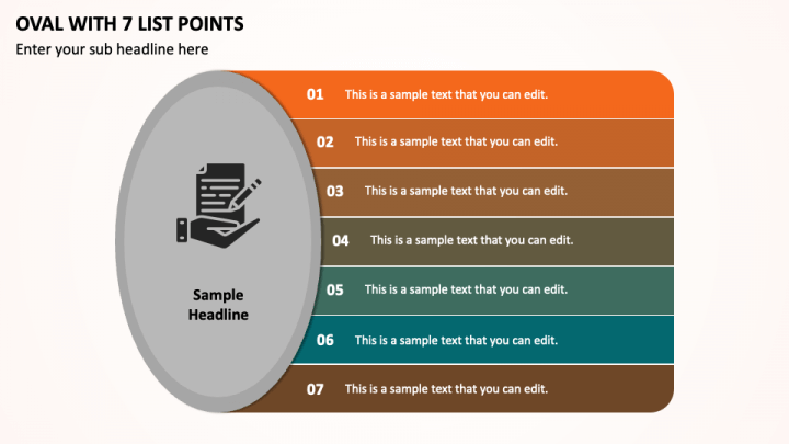 Oval with 7 List Points PPT Slide 1