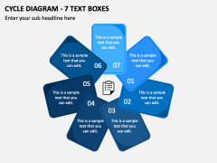 Cycle Diagram - 7 Text Boxes PPT Slide 2