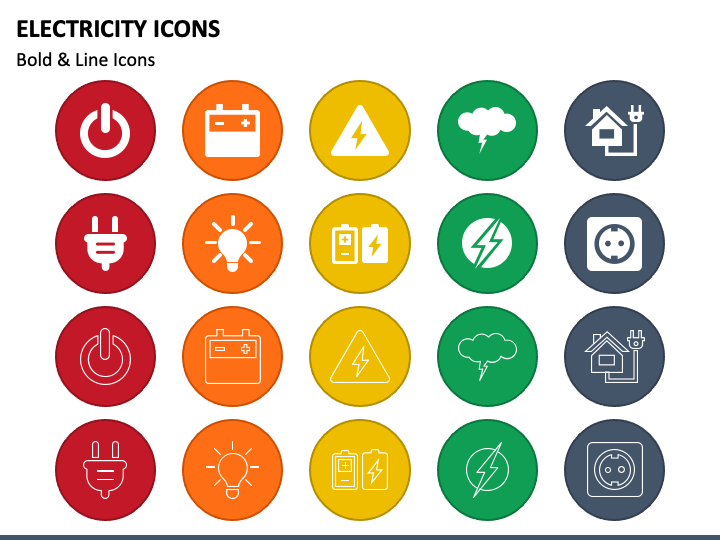 Electricity Icons PPT Slide 1
