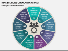 Nine Sections Circular Diagram PPT Slide 1