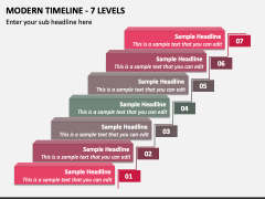 Modern Timeline - 7 Levels PPT Slide 1