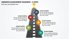 Animated Achievement Roadmap - 5 Steps PPT Slide 1