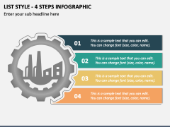 List Style - 4 Steps Infographic PPT Slide 1