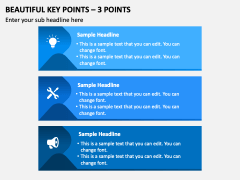 Beautiful Key Points - 3 Points PPT Slide 1