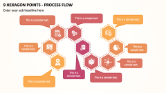 9 Hexagon Points - Process Flow PPT Slide 1