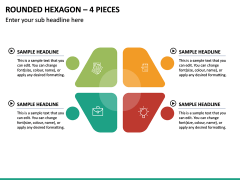 Rounded Hexagon – 4 Pieces PPT Slide 2