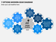 7 Options Modern Gear Diagram PPT Slide 2
