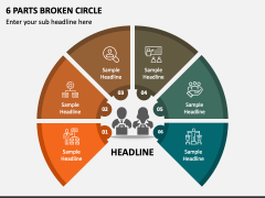 6 Parts Broken Circle PPT Slide 1