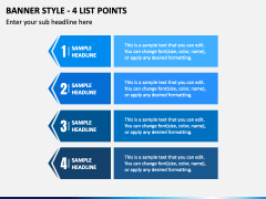 Banner Style - 4 List Points PPT Slide 2