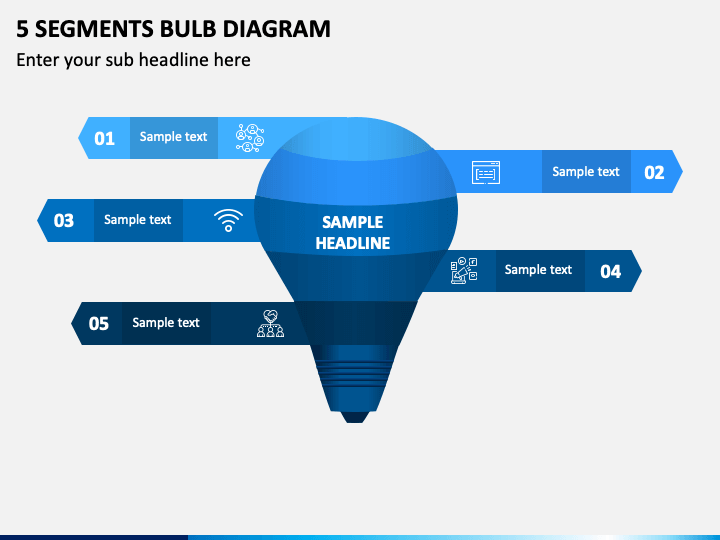 5 Segments Bulb Diagram Slide 1