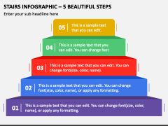 Stairs Infographic - 5 Beautiful Steps PPT Slide 1