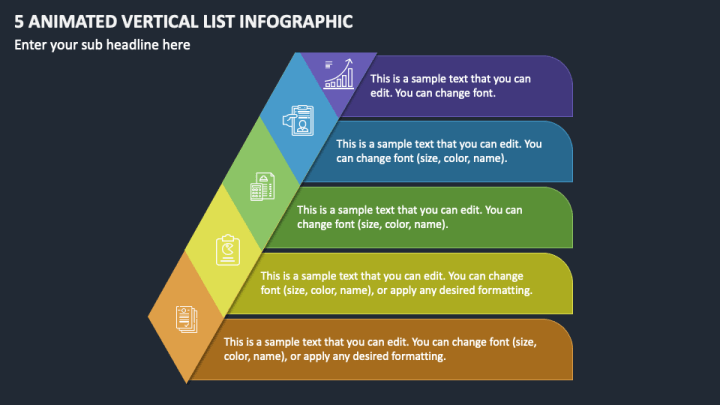 5 Animated Vertical List Infographic PPT Slide 1