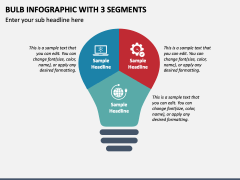 Free Bulb Infographic with 3 Segments for PowerPoint and Google Slides