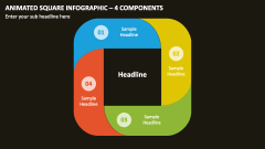 Animated Square Infographic - 4 Components PPT Slide 1