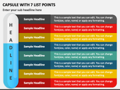 Capsule with 7 List Points PPT Slide 1