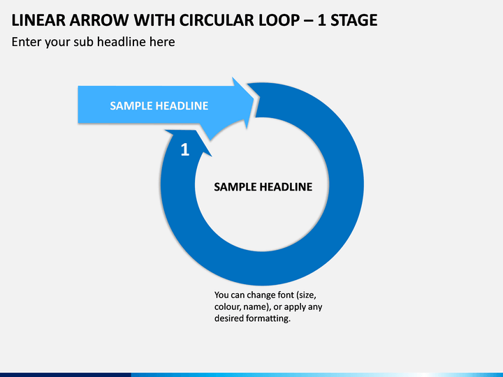 Linear Arrow With Circular Loop - 1 Stage PPT Slide 1