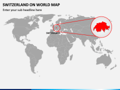 Switzerland on World Map PPT Slide 1