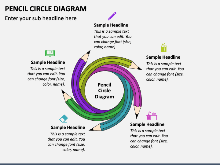 Pencil Circle Diagram PPT Slide 1